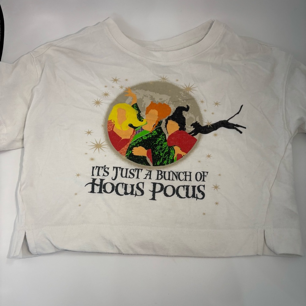 Old Navy Disney White Graphic Tee crop top girls 10